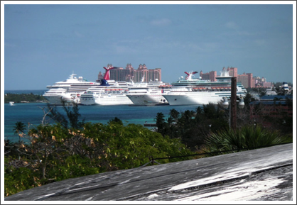 NASSAU–Four cruise ships equal about 10,000 tourists per day