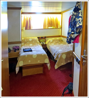 S/C PANORAMA–Our cabin was minuscule 