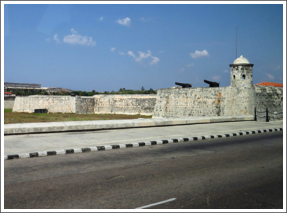 HAVANA–Castle of San Carlos de la Cabana, 1763-74, also guards the entrance to the city