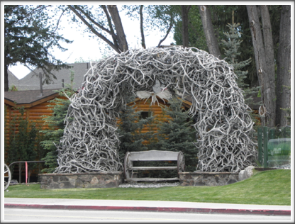 JACKSON HOLE, WY: the town sports arches made from elk antlers which are shed every year