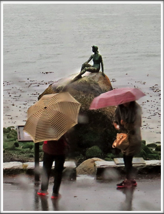 VANCOUVER–a sculpture inspired by Copenhagen’s Little Mermaid on the riverside