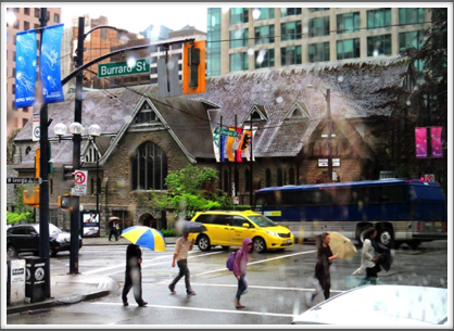 VANCOUVER—a street corner in the rainy city