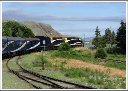 ROCKY MOUNTAINEER–the train winds through the landscape