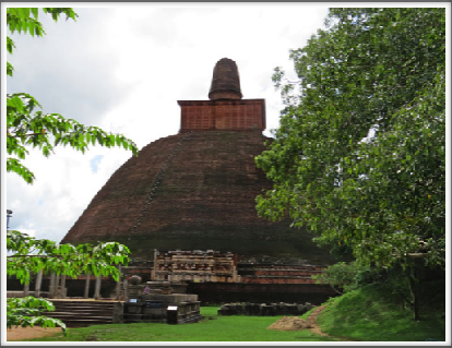 ANURADHAPURA–Jetavanaramaya Dagoba, built of brick about 300 CE, is 400 ft (122 m) high