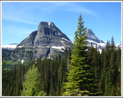 GLACIER NATIONAL PARK—in the background, Going-To-The-Sun mountain