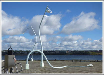 HALIFAX—contemporary sculptural lampposts on the boardwalk
