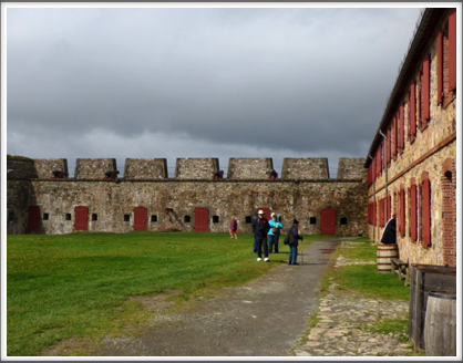 LOUISBOURG—the Fortress was reconstructed beginning in 1961 using many original stones