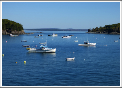 BAR HARBOR—late summer tourists in the harbor